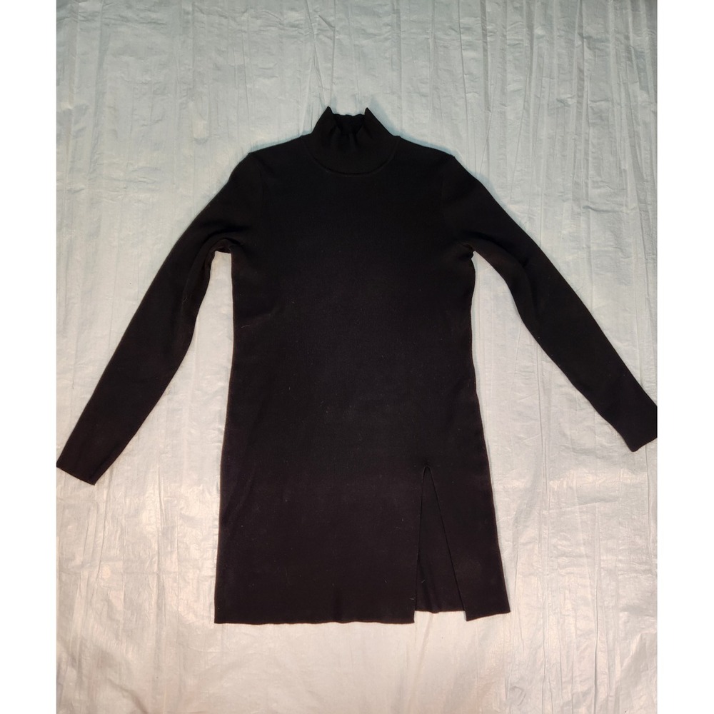 Cable & Gauge women's S mock Turtleneck sweater black Long Sleeve Dress Small